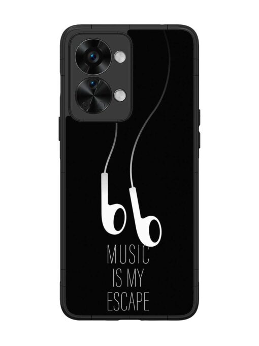 Music Is My Escape Glossy Metal Phone Cover for Oneplus Nord 2T (5G) Zapvi