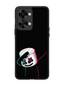 Black Marshmallow Glossy Metal Phone Cover for Oneplus Nord 2T (5G)