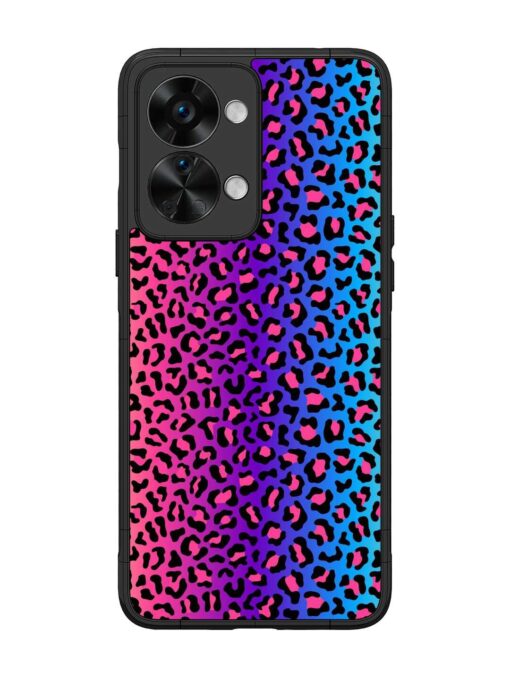 Colorful Leopard Seamless Glossy Metal Phone Cover for Oneplus Nord 2T (5G) Zapvi