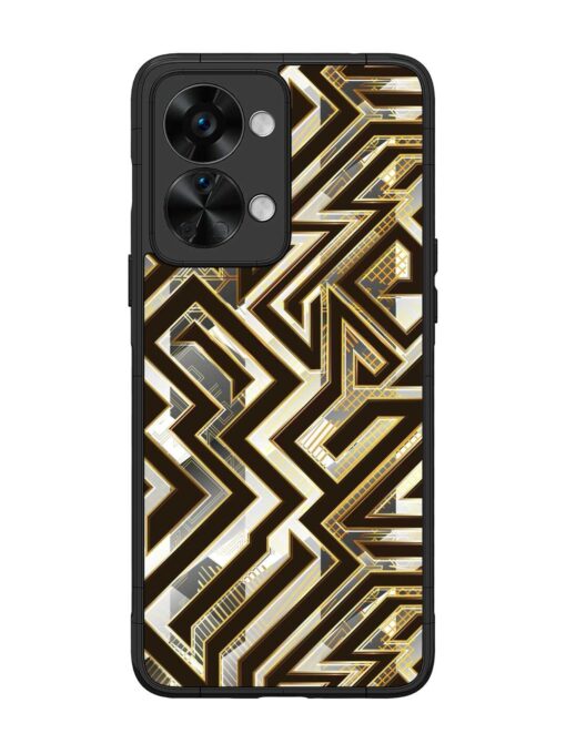 Technology Geometric Seamless Glossy Metal Phone Cover for Oneplus Nord 2T (5G) Zapvi