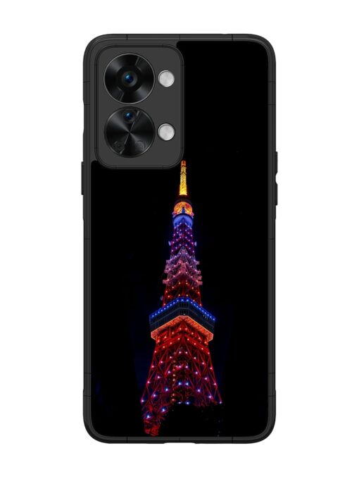 Eiffel Tower Night View Glossy Metal Phone Cover for Oneplus Nord 2T (5G) Zapvi