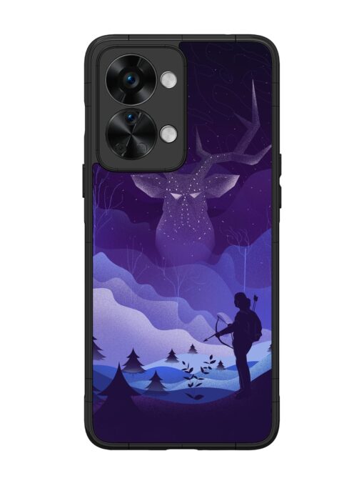 Deer Forest River Glossy Metal Phone Cover for Oneplus Nord 2T (5G) Zapvi