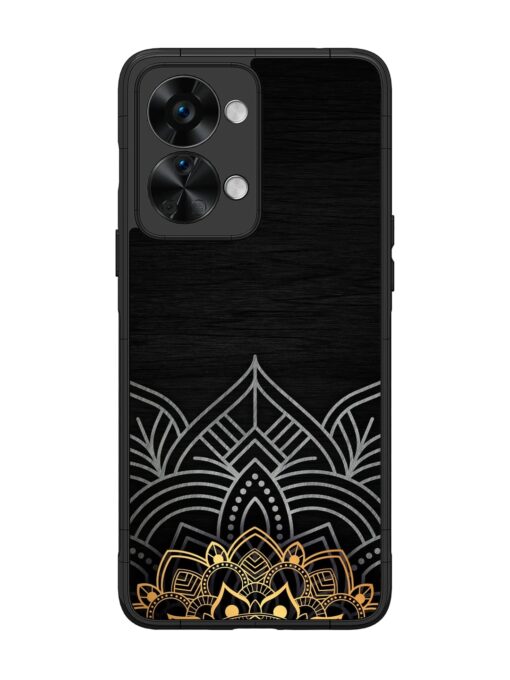 Decorative Golden Pattern Glossy Metal Phone Cover for Oneplus Nord 2T (5G) Zapvi