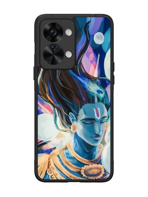 Bhagwan Sri Krishna Glossy Metal Phone Cover for Oneplus Nord 2T (5G) Zapvi