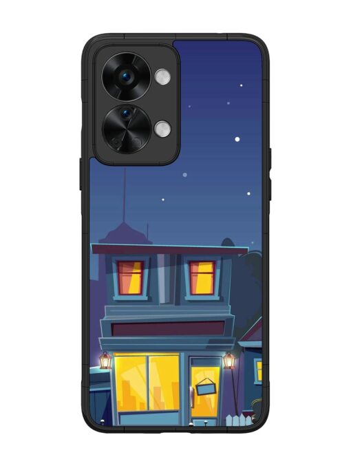 Vector Night House Glossy Metal Phone Cover for Oneplus Nord 2T (5G) Zapvi