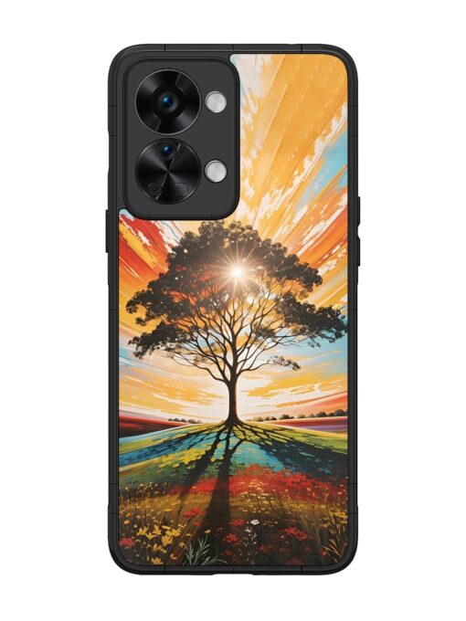 Abstract Tree Colorful Art Glossy Metal Phone Cover for Oneplus Nord 2T (5G) Zapvi