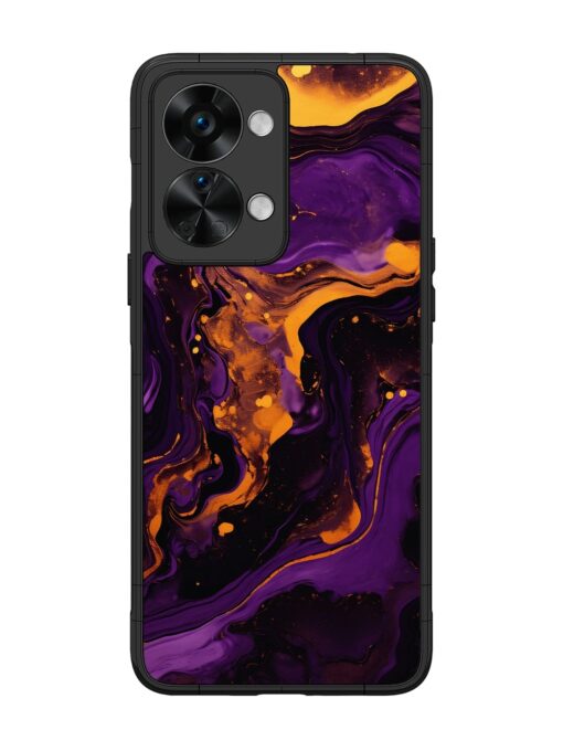 Painting Of A Purple Glossy Metal Phone Cover for Oneplus Nord 2T (5G) Zapvi