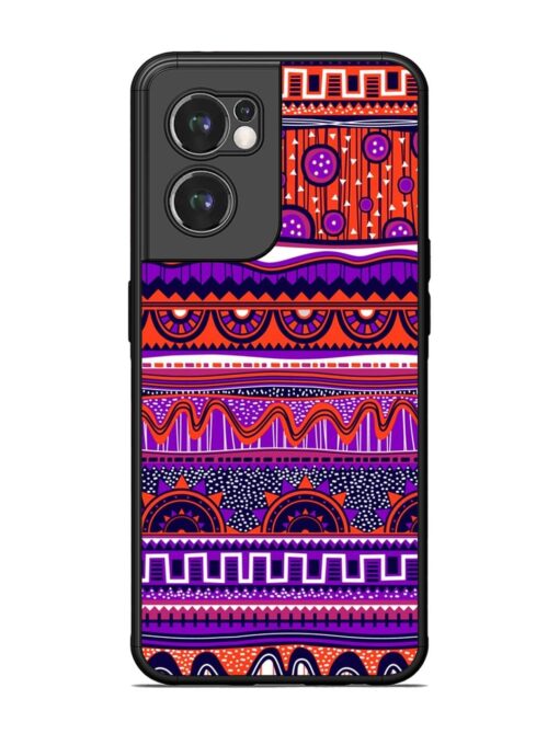 Ethnic Seamless Pattern Glossy Metal TPU Phone Cover for Oneplus Nord Ce 2 (5G)