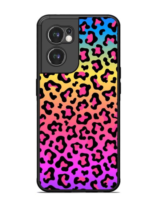 Neon Rainbow Colored Glossy Metal Phone Cover for Oneplus Nord Ce 2 (5G) Zapvi