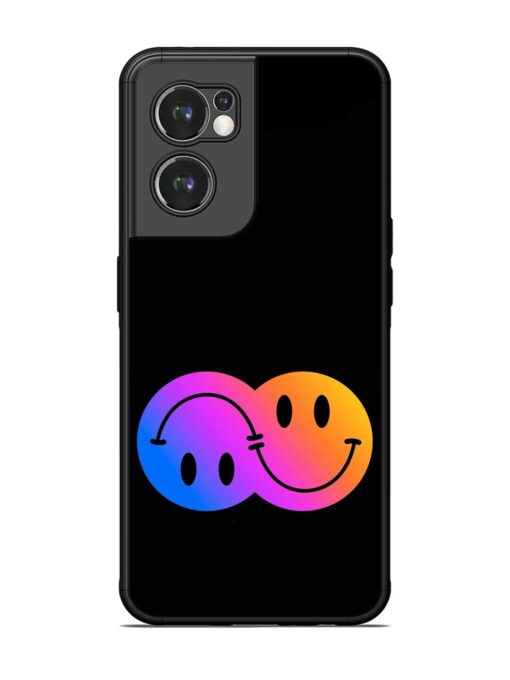 Gradient Smile Art Glossy Metal TPU Phone Cover for Oneplus Nord Ce 2 (5G)