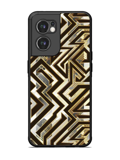 Technology Geometric Seamless Glossy Metal Phone Cover for Oneplus Nord Ce 2 (5G) Zapvi