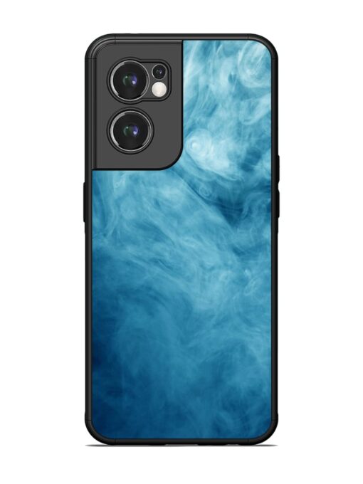 Blue Smoke Art Glossy Metal Phone Cover for Oneplus Nord Ce 2 (5G) Zapvi