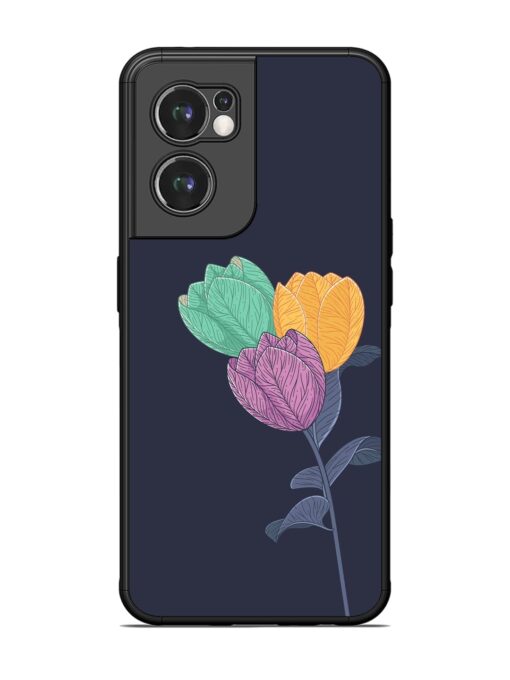 Flower Vector Glossy Metal Phone Cover for Oneplus Nord Ce 2 (5G)