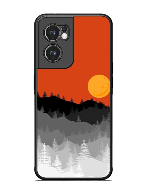 Mountain Lofi Sun Glossy Metal Phone Cover for Oneplus Nord Ce 2 (5G) Zapvi