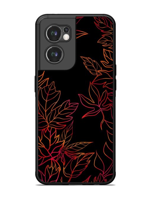 Red Floral Pattern Glossy Metal Phone Cover for Oneplus Nord Ce 2 (5G)