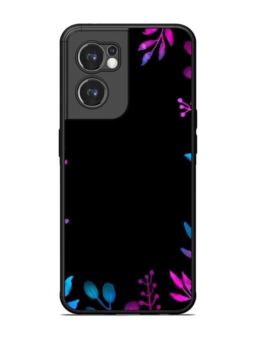 Flower Pattern Watercolor Glossy Metal Phone Cover for Oneplus Nord Ce 2 (5G) Zapvi