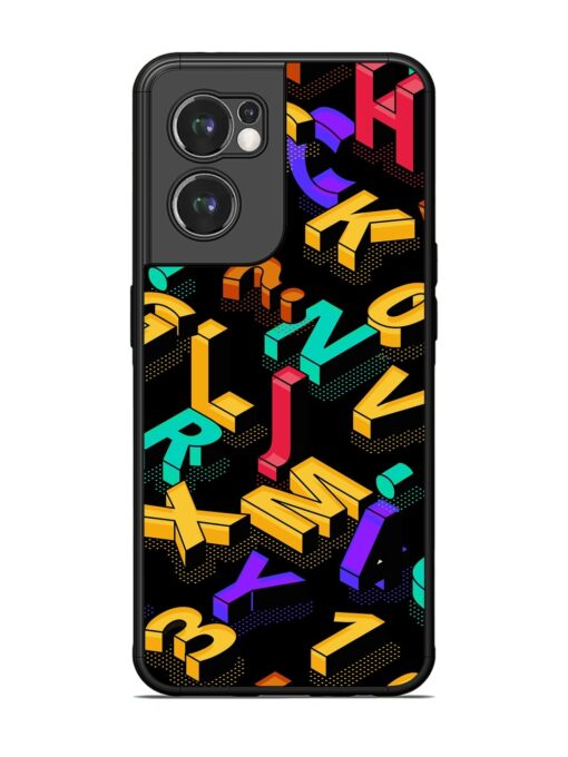 Seamless Pattern With Letters Glossy Metal Phone Cover for Oneplus Nord Ce 2 (5G)