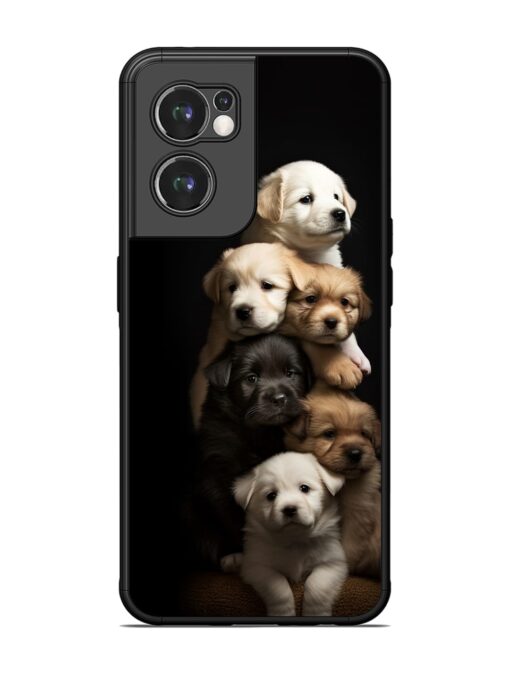 Cute Baby Dogs Glossy Metal Phone Cover for Oneplus Nord Ce 2 (5G) Zapvi