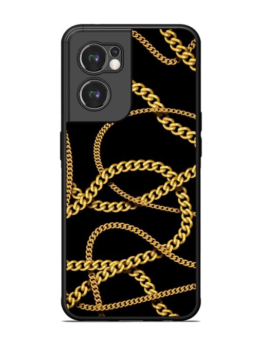 Decorative Golde Chain Glossy Metal Phone Cover for Oneplus Nord Ce 2 (5G) Zapvi