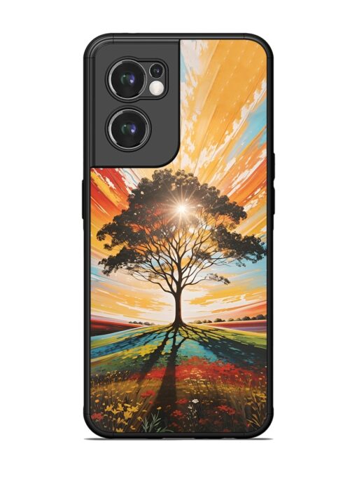 Abstract Tree Colorful Art Glossy Metal Phone Cover for Oneplus Nord Ce 2 (5G) Zapvi