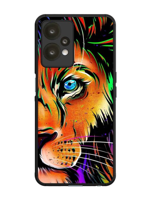 Colorful Lion Design Glossy Metal TPU Phone Cover for Oneplus Nord Ce 2 Lite (5G)