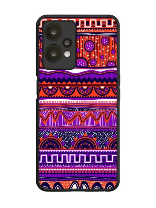 Ethnic Seamless Pattern Glossy Metal TPU Phone Cover for Oneplus Nord Ce 2 Lite (5G)