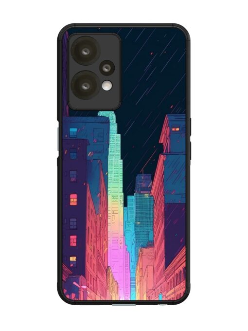 Minimal City Art Glossy Metal Phone Cover for Oneplus Nord Ce 2 Lite (5G)