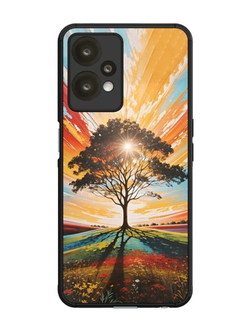 Abstract Tree Colorful Art Glossy Metal Phone Cover for Oneplus Nord Ce 2 Lite (5G) Zapvi