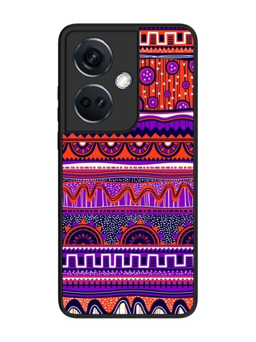 Ethnic Seamless Pattern Glossy Metal TPU Phone Cover for Oneplus Nord Ce 3 (5G)