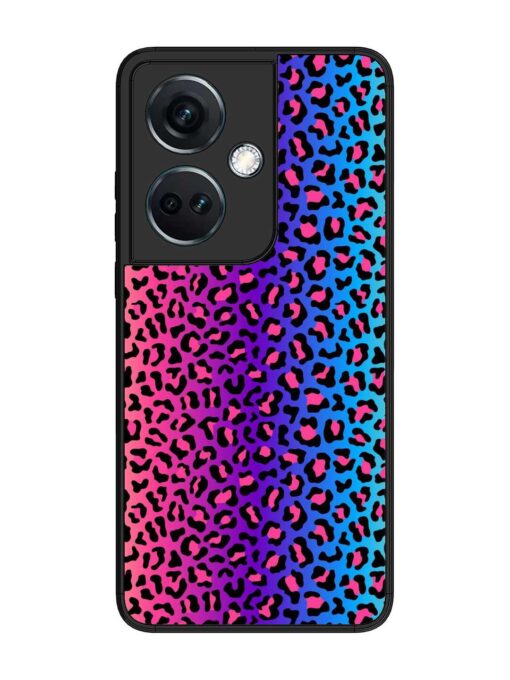 Colorful Leopard Seamless Glossy Metal Phone Cover for Oneplus Nord Ce 3 (5G)