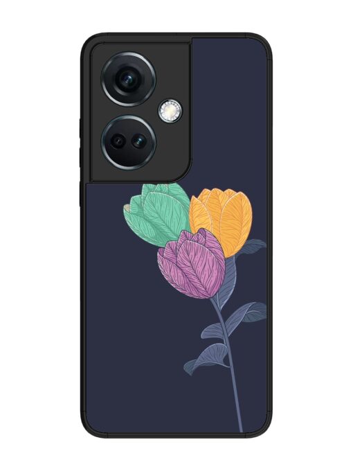 Flower Vector Glossy Metal Phone Cover for Oneplus Nord Ce 3 (5G)