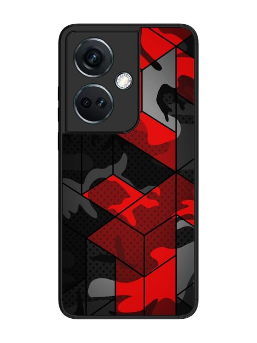 Royal Red Camouflage Pattern Glossy Metal Phone Cover for Oneplus Nord Ce 3 (5G) Zapvi