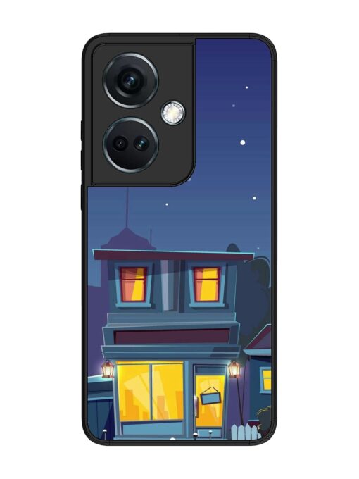 Vector Night House Glossy Metal Phone Cover for Oneplus Nord Ce 3 (5G)