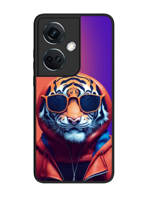 Tiger Animation Glossy Metal Phone Cover for Oneplus Nord Ce 3 (5G)