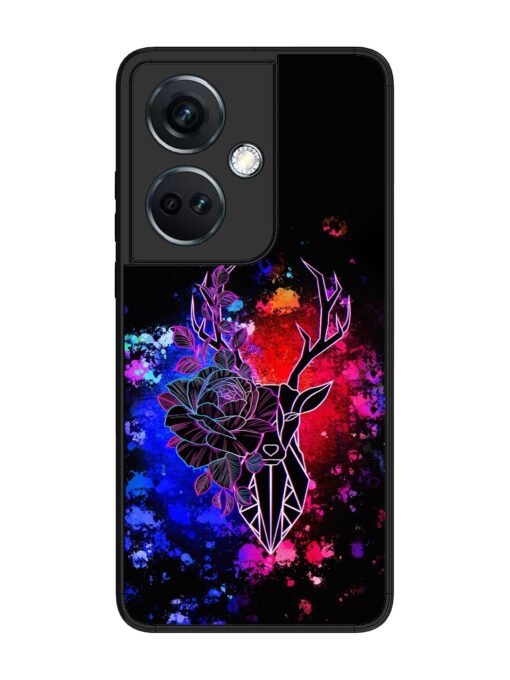 Floral Deer Art Glossy Metal Phone Cover for Oneplus Nord Ce 3 (5G) Zapvi