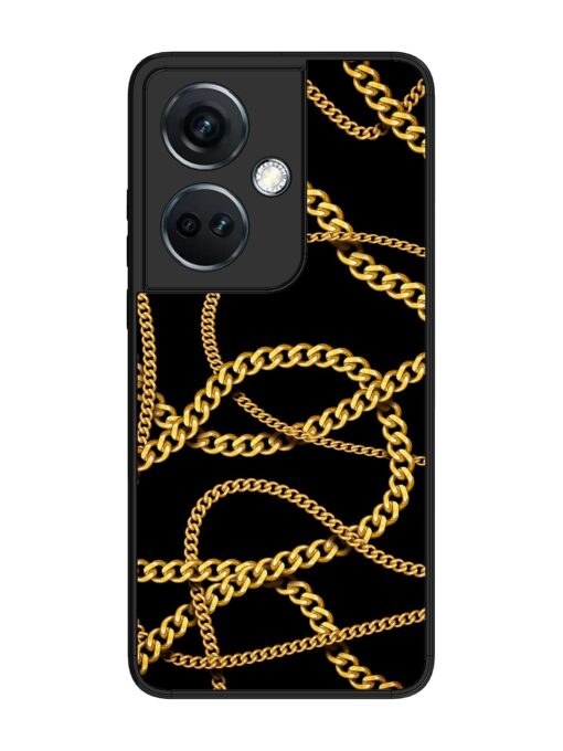 Decorative Golde Chain Glossy Metal Phone Cover for Oneplus Nord Ce 3 (5G) Zapvi