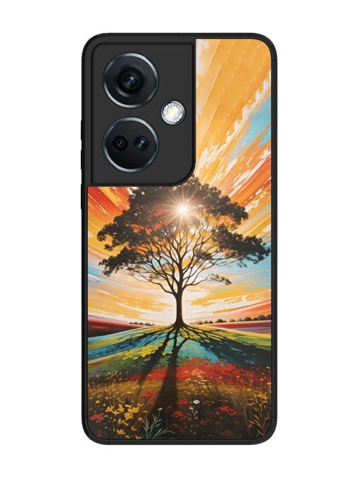 Abstract Tree Colorful Art Glossy Metal Phone Cover for Oneplus Nord Ce 3 (5G)