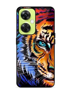 Colorful Lion Art Glossy Metal Phone Cover for Oneplus Nord Ce 3 Lite (5G)