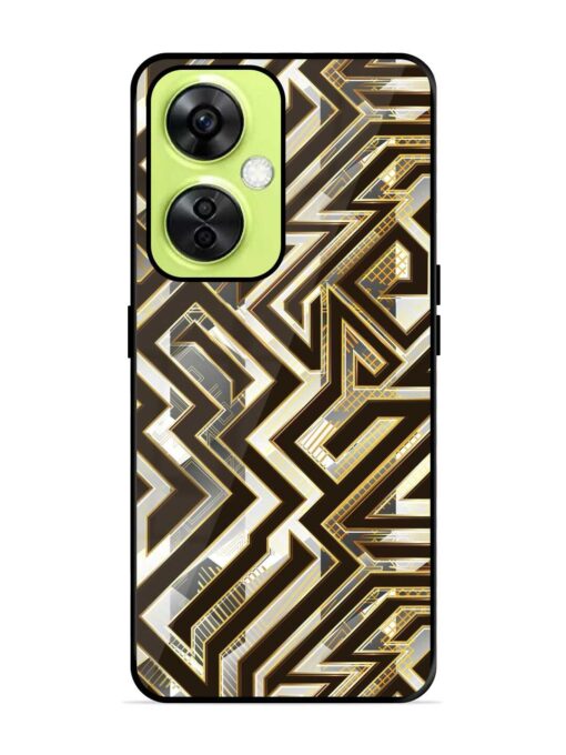 Technology Geometric Seamless Glossy Metal Phone Cover for Oneplus Nord Ce 3 Lite (5G) Zapvi