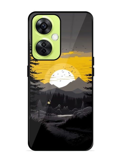 Sunset Vector Glossy Metal Phone Cover for Oneplus Nord Ce 3 Lite (5G) Zapvi