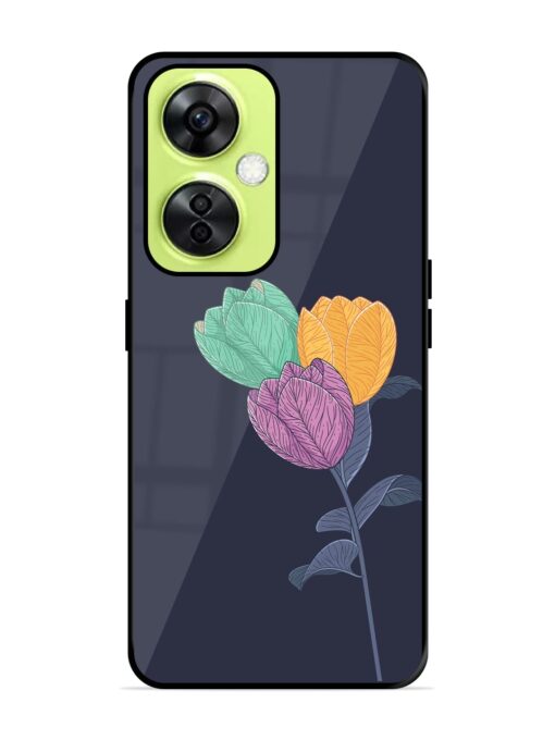 Flower Vector Glossy Metal Phone Cover for Oneplus Nord Ce 3 Lite (5G) Zapvi