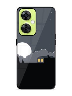 Full Moon Vector Art Glossy Metal Phone Cover for Oneplus Nord Ce 3 Lite (5G)