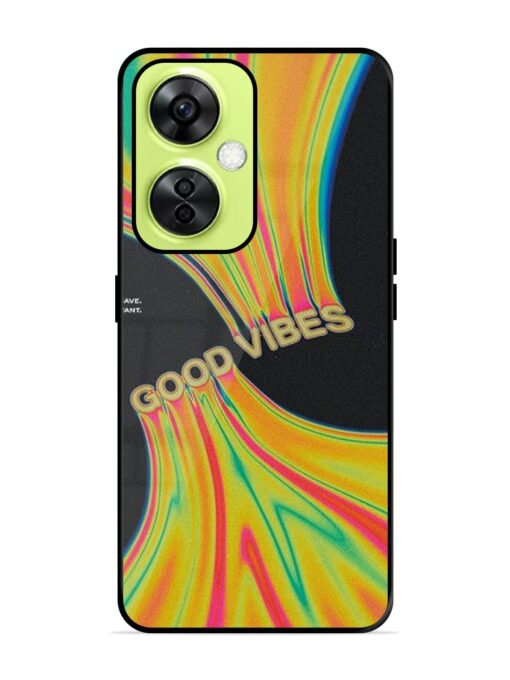 Good Vibes Glossy Metal Phone Cover for Oneplus Nord Ce 3 Lite (5G) Zapvi