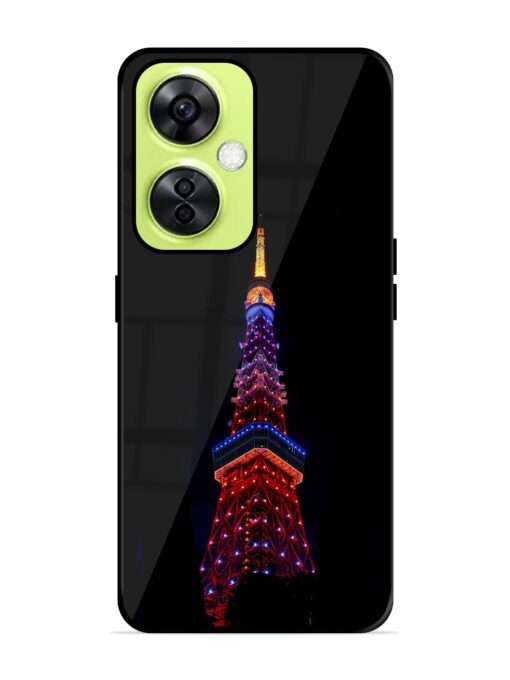 Eiffel Tower Night View Glossy Metal Phone Cover for Oneplus Nord Ce 3 Lite (5G) Zapvi