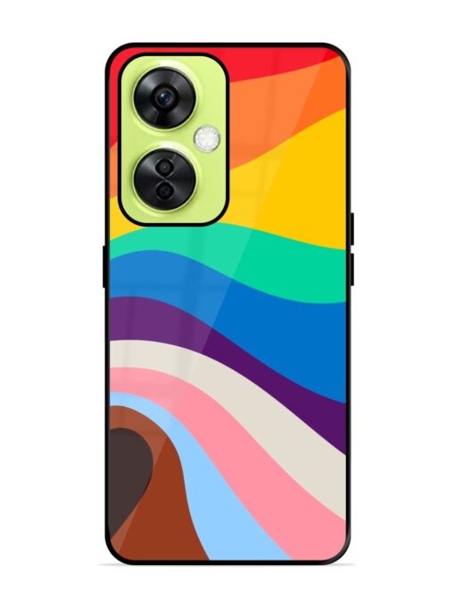 Minimal Pride Art Glossy Metal Phone Cover for Oneplus Nord Ce 3 Lite (5G) Zapvi