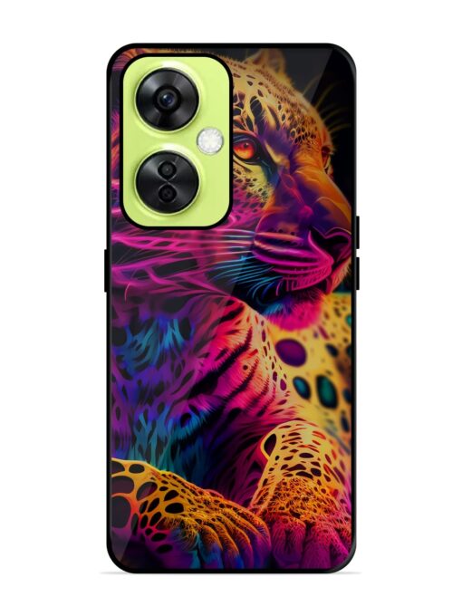 Leopard Art Glossy Metal Phone Cover for Oneplus Nord Ce 3 Lite (5G) Zapvi