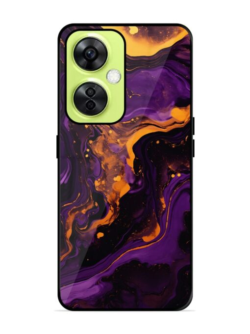 Painting Of A Purple Glossy Metal Phone Cover for Oneplus Nord Ce 3 Lite (5G) Zapvi