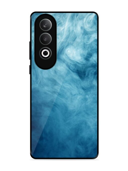 Blue Smoke Art Glossy Metal Phone Cover for Oneplus Nord Ce 4 (5G)