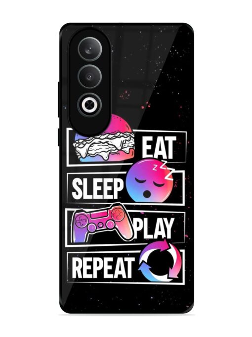 Eat Sleep Play Repeat Glossy Metal Phone Cover for Oneplus Nord Ce 4 (5G) Zapvi