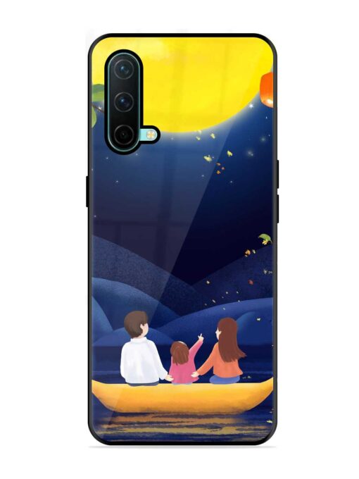 Happy Family And Beautiful View Glossy Metal Phone Cover for Oneplus Nord Ce (5G)